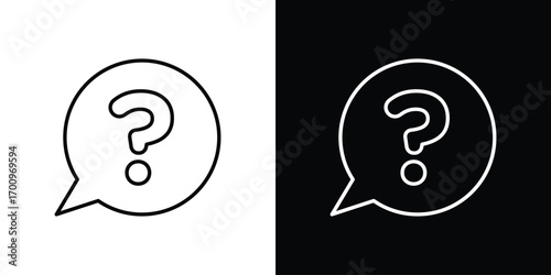 Comment question icon logo black vector. suitable for any business website designs