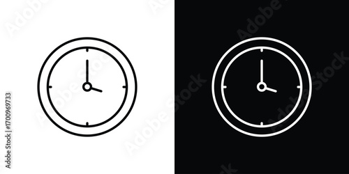 Clock-five icon logo black vector. suitable for any business website designs