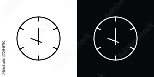 Clock icon logo black vector. suitable for any business website designs