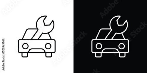 Car mechanic icon logo black vector. suitable for any business website designs