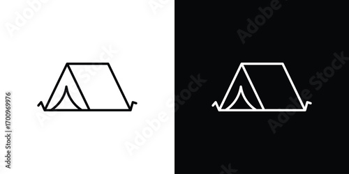 Camping icon logo black vector. suitable for any business website designs