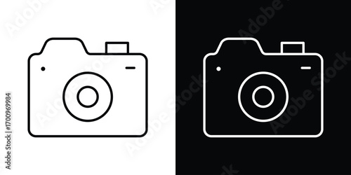 Camera icon logo black vector. suitable for any business website designs