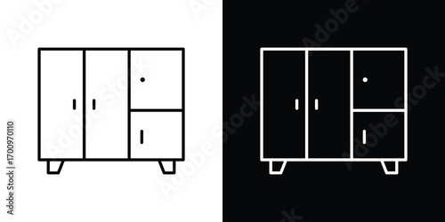 Cabinet icon logo black vector. suitable for any business website designs