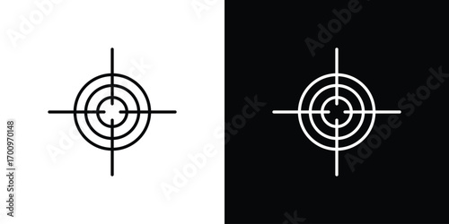 Bullseye pointer icon logo black vector. suitable for any business website designs