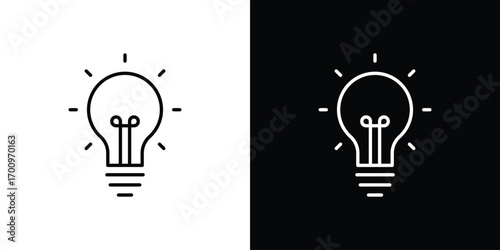 Bulb icon logo black vector. suitable for any business website designs
