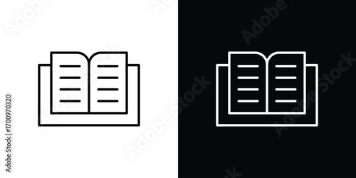 Book icon logo black vector. suitable for any business website designs