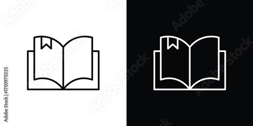Book bookmark icon logo black vector. suitable for any business website designs