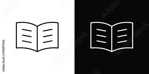 Book icon logo black vector. suitable for any business website designs