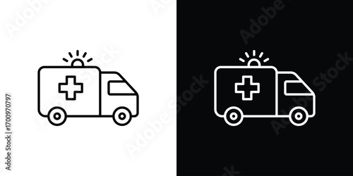 Ambulance icon logo black vector. suitable for any business website designs
