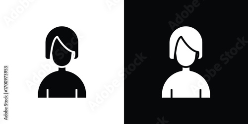 Woman icon. vector art. solid style pictogram