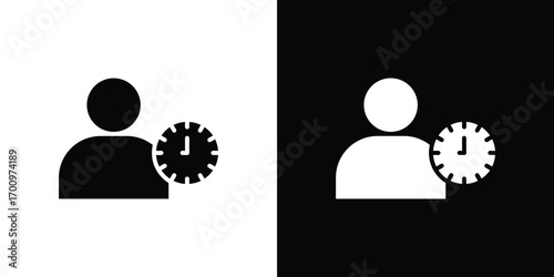 User time icon. vector art. solid style pictogram