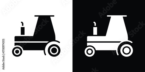 Tractor icon. vector art. solid style pictogram