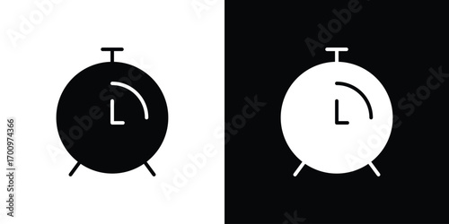 Time quarter past icon. vector art. solid style pictogram