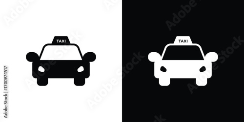 Taxi icon. vector art. solid style pictogram