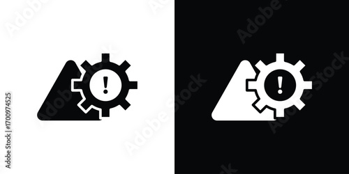 Technical warning icon. vector art. solid style pictogram