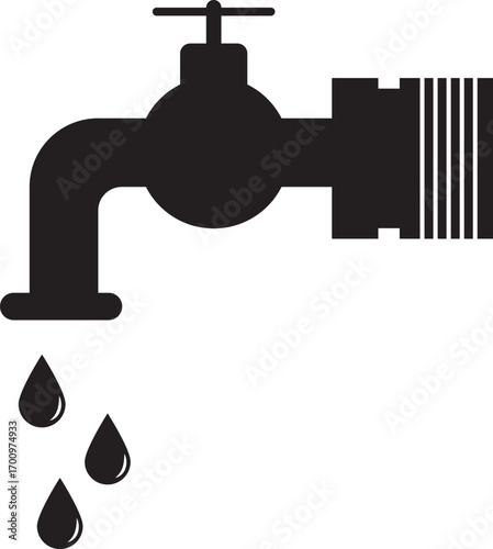 Water Tap Icon Dripping Faucet