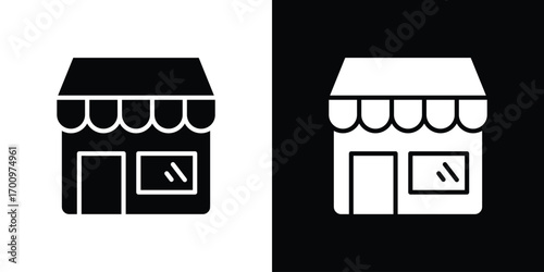 Shop icon. vector art. solid style pictogram