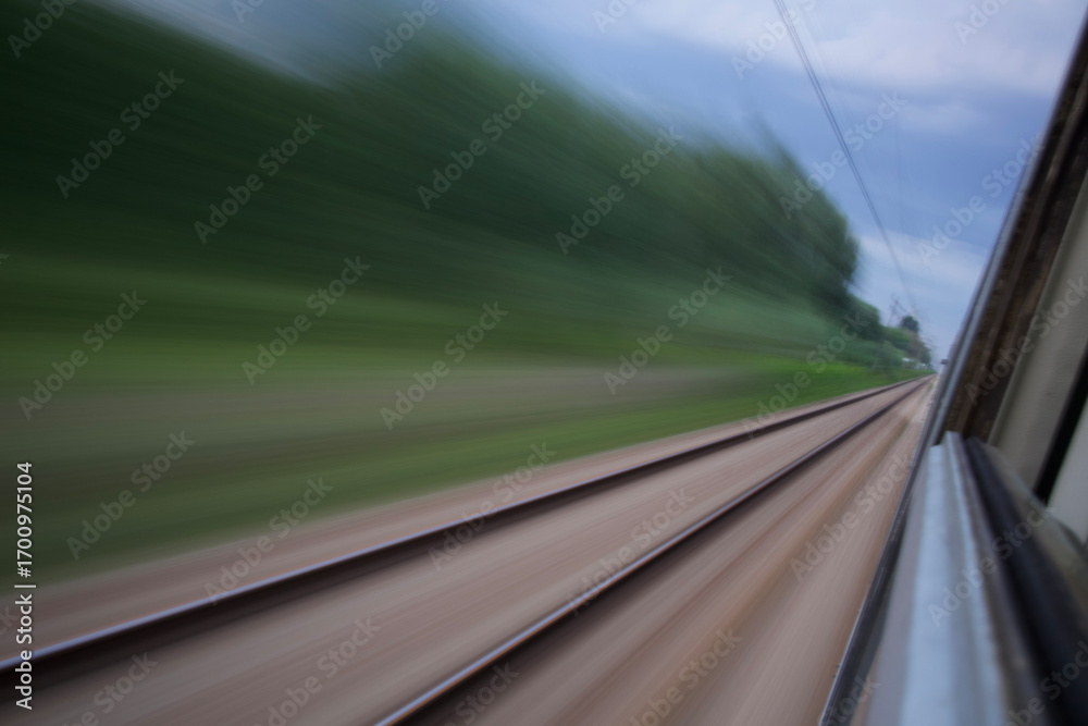Obraz premium view from a fast moving train