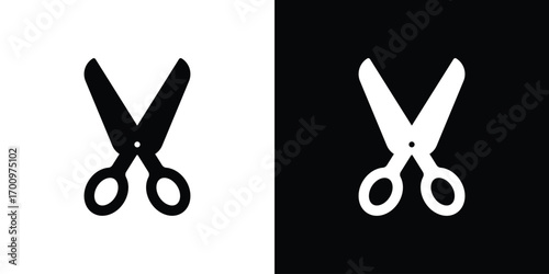 Scissors icon. vector art. solid style pictogram