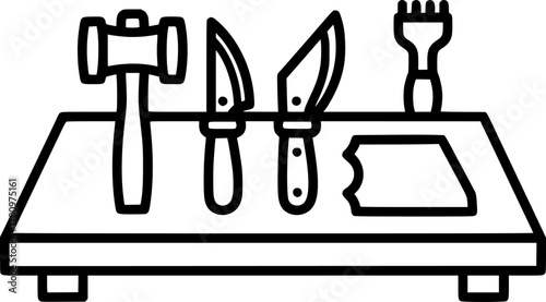 Leather working surface outline icon vector
