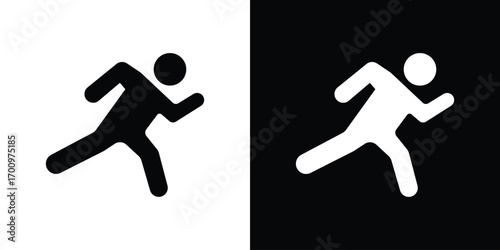 Running icon. vector art. solid style pictogram