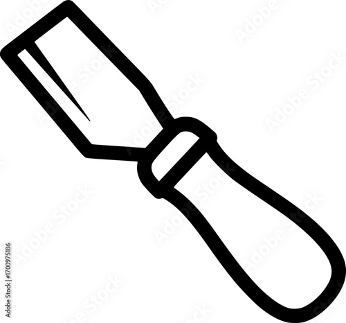 Leather skiving knife outline icon vector
