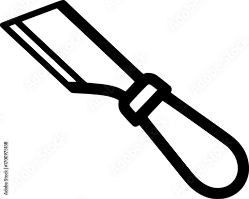 Leather skiving knife outline icon vector
