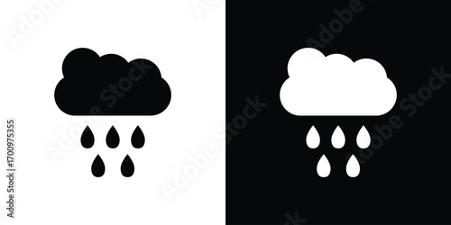 Rain icon. vector art. solid style pictogram