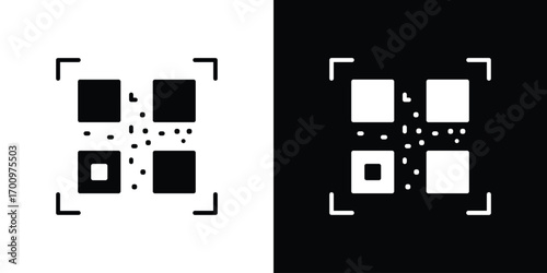 Qrcode icon. vector art. solid style pictogram