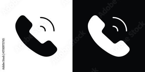 Phone call icon. vector art. solid style pictogram
