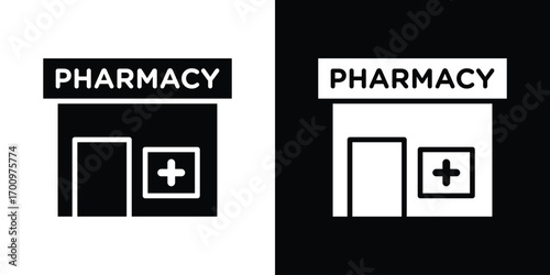 Pharmacy icon. vector art. solid style pictogram