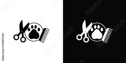 Pet grooming icon. vector art. solid style pictogram