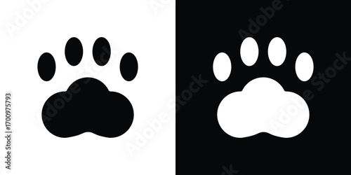 Paw icon. vector art. solid style pictogram