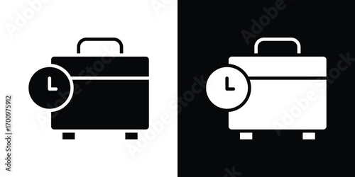 Office time icon. vector art. solid style pictogram