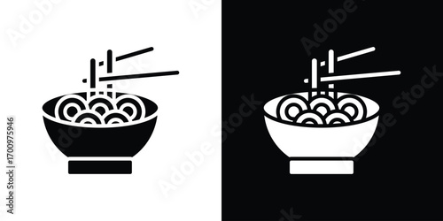 Noodles icon. vector art. solid style pictogram