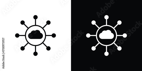 Network cloud icon. vector art. solid style pictogram