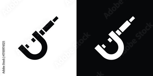 Micrometer icon. vector art. solid style pictogram