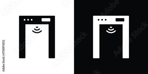 Metal detector icon. vector art. solid style pictogram