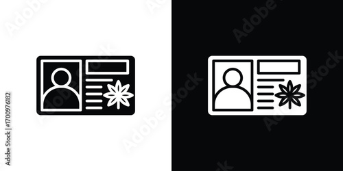 Medical marijuana card icon. vector art. solid style pictogram