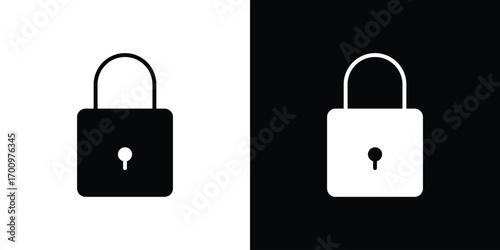 Lock icon. vector art. solid style pictogram