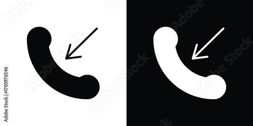 Incoming Call icon. vector art. solid style pictogram