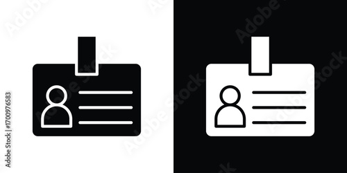 ID badge icon. vector art. solid style pictogram