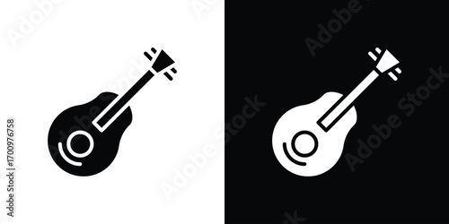 Guitar icon. vector art. solid style pictogram