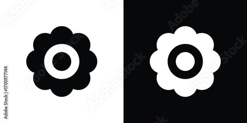 Flower icon. vector art. solid style pictogram
