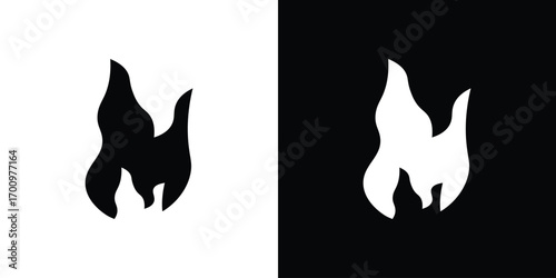 Flame icon. vector art. solid style pictogram