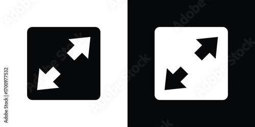 Expand icon. vector art. solid style pictogram