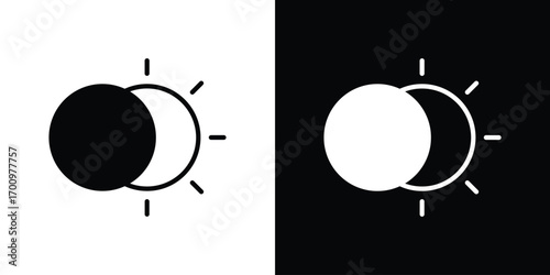 Eclipse icon. vector art. solid style pictogram