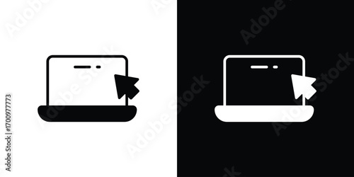 E learning icon. vector art. solid style pictogram