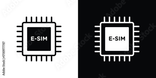 ESIM icon. vector art. solid style pictogram