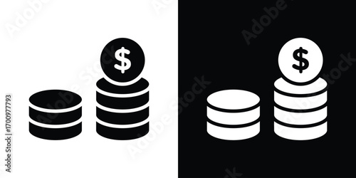 Earning icon. vector art. solid style pictogram